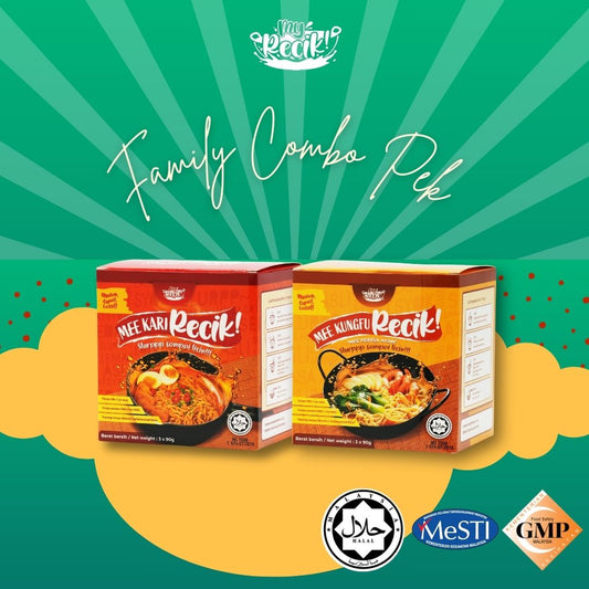 【HALAL】SET FAMILY COMBO MEE RECIK KARI & KUNG FU  | Instant Noodle | Halal | MyRecik | READY STOCK