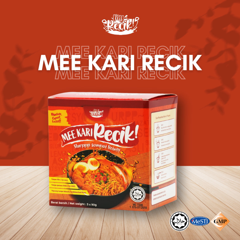 【HALAL】SET FAMILY COMBO MEE RECIK KARI & KUNG FU  | Instant Noodle | Halal | MyRecik | READY STOCK